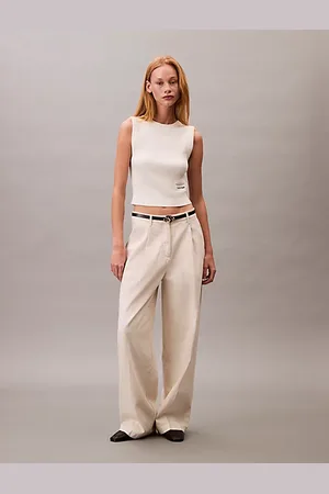 Calvin Klein Zacht geribbeld gilet met ronde hals