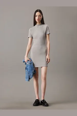 Calvin Klein Slim minijurkje met ribtextuur