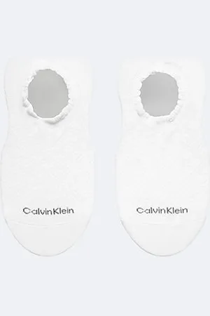 Calvin Klein 2-pack geschulpte footies van diamantbreisel