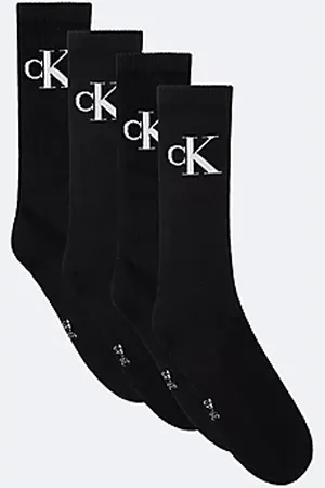 Calvin Klein 4-pack zachte crewsokken met logo van gekamd katoen