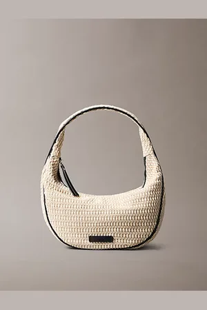 Calvin Klein Hobo tas van raffia