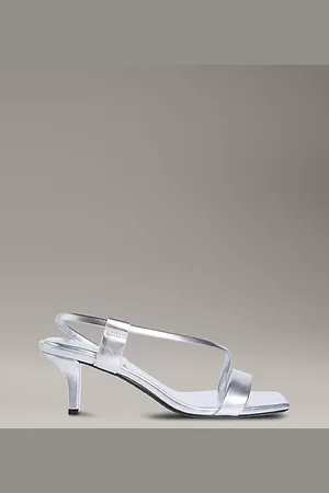 Calvin Klein Metallic leren sandalen met hak