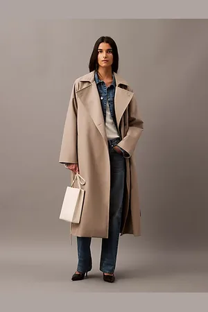 Calvin Klein Trenchcoat van twill wol