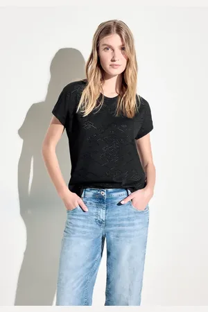 CECIL Dames Ajour T-shirt in , Gr: L