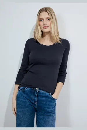 CECIL Dames Basic shirt met ronde hals in , Gr: S