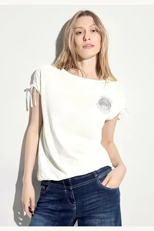 CECIL Dames T-shirt met plooien in , Gr: M