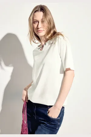 CECIL Dames T-shirt met printdetail in , Gr: M