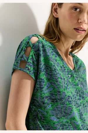 CECIL Dames T-shirt met burnout-print in , Gr: XL