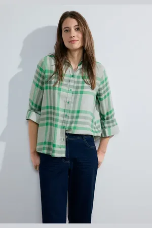 CECIL Dames Ruiten blouse van viscose in , Gr: L