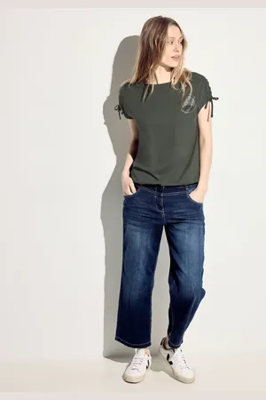 CECIL Dames T-shirt met plooien in , Gr: M