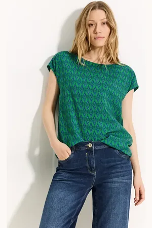CECIL Dames Blouse met print en knopen in , Gr: S