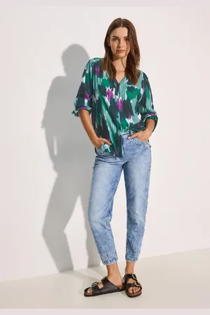 CECIL Dames Gedessineerde seersucker blouse in , Gr: L