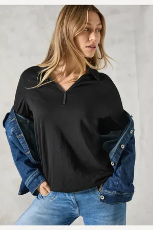 CECIL Dames Shirt met polokraag in , Gr: XS