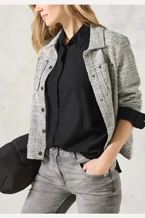 CECIL Dames Overhemdblouse in effen kleur in , Gr: XL