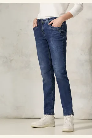 CECIL Dames Jeans met glitterdetails in , Gr: 25