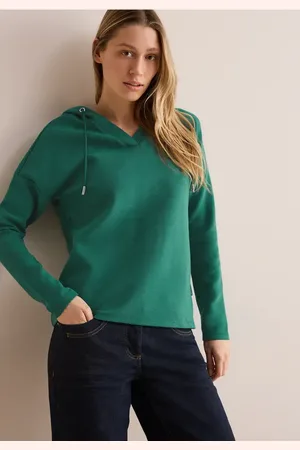 CECIL Dames Twill Hoodie-shirt in , Gr: 3XL