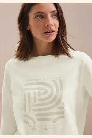 CECIL Dames Shirt met print aan de voorkant in , Gr: L