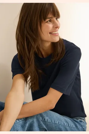 CECIL Dames Basic geribd Shirt in , Gr: L