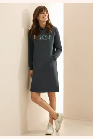 CECIL Dames Hoodie jurk met borduursel in , Gr: L