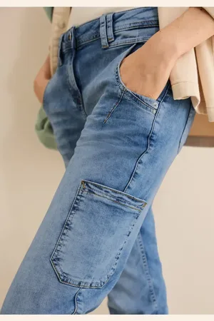 CECIL Dames Jeans met cargo-look zakken in , Gr: 32