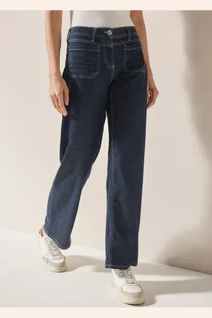 CECIL Dames Wide Legs gespoelde jeans in , Gr: 25
