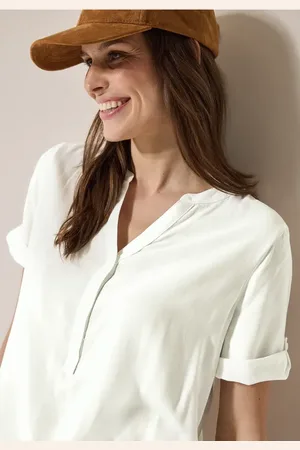 CECIL Dames Blouse met korte mouwen in effen kleur in , Gr: L