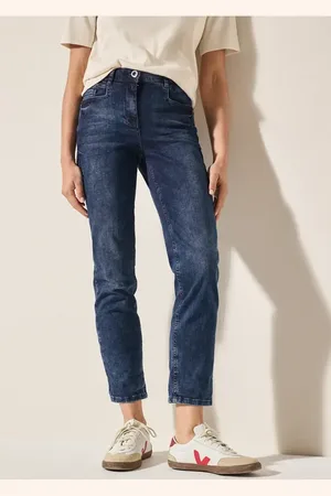 CECIL Dames Jeans met omgeslagen detail in , Gr: 25