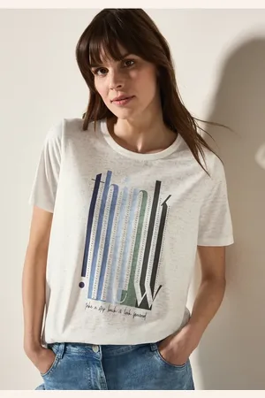 CECIL Dames Shirt met opschrift Burnout in , Gr: L