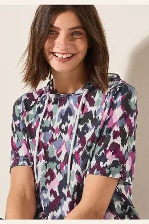 CECIL Dames Gedessineerd shirt met capuchon in , Gr: L