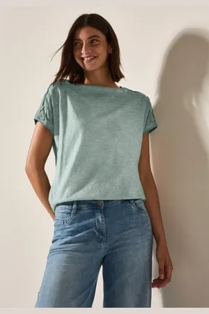 CECIL Dames Shirt met knoopdetail in , Gr: L