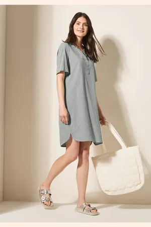 CECIL Dames Seersucker jurk in , Gr: 3XL