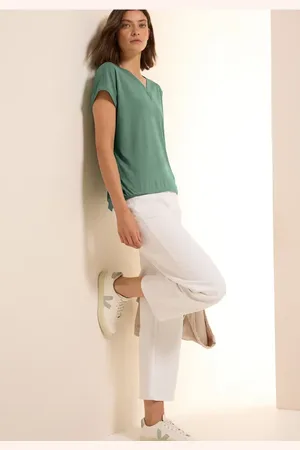 CECIL Dames Shirt met V-hals in , Gr: 3XL