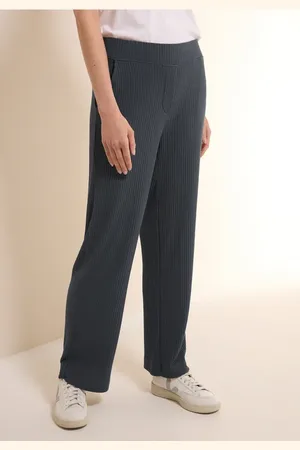 CECIL Dames Jersey broek met geribde structuur in , Gr: XXL