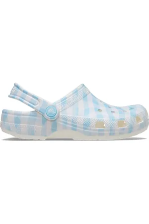 Crocs Classic Gingham Klompen Unisex White / Blue 36