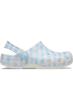 Crocs Classic Gingham Klompen Kinder White / Blue 28