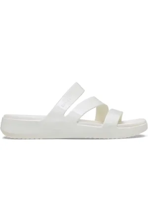 Crocs Getaway Patent Strappy Slides Damen 41