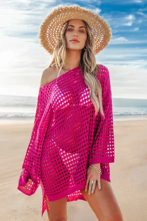 Cupshe Fuchsia top met lange mouwen en omslagdoek