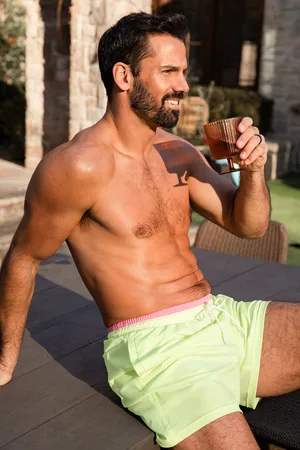 Cupshe X JJD Sunlit Bliss Neon Boardshorts