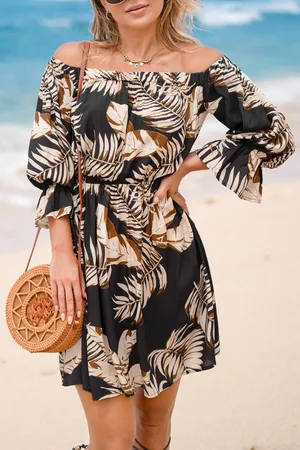 Cupshe Tiki Sunset Tropische Minijurk