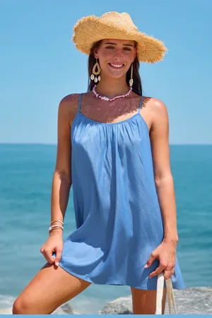 Cupshe Sky Dancer blauwe denim mini-jurk