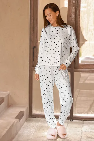 Cupshe Hartpatroon Lange Mouw T-shirt & Broek PJ Set