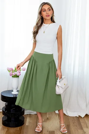 Cupshe Day Moves Groene Midi Rok