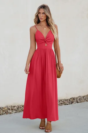 Cupshe Geknoopte sleutelgat maxi-jurk