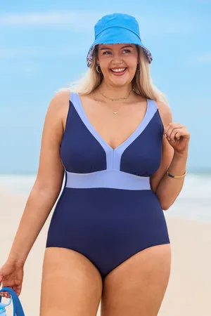 Cupshe Moonlit Waves Blauw Eendelig Badpak