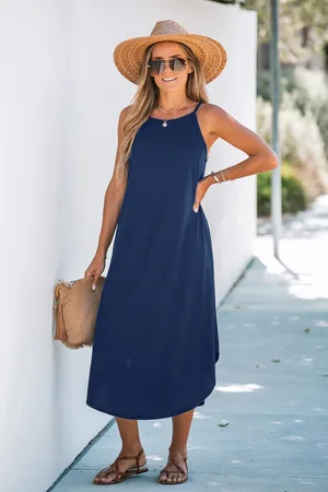 Cupshe Summer Escape Blauwe Maxi-jurk