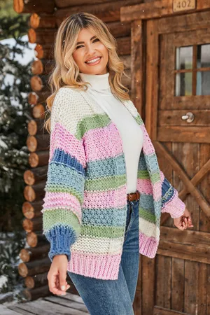 Cupshe Colorblock gehaakt open voorpand vest