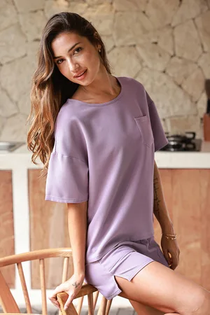 Cupshe De Cozy Haven Lavendel Pyjama Set