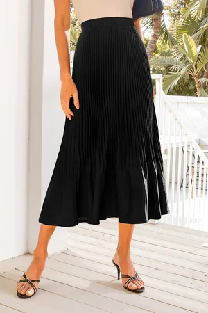 Cupshe Raven Zwarte Midi Rok