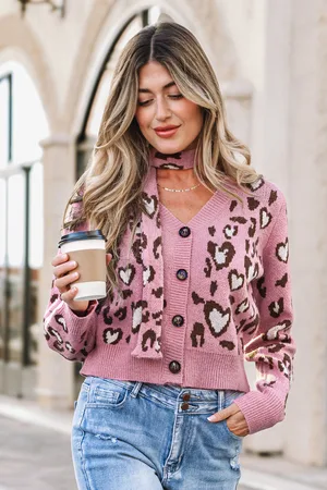 Cupshe Hartvormig luipaardprint vest