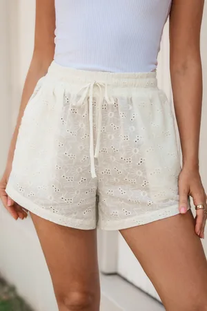 Cupshe Katoenen shorts met wijde pijpen en oogjes
